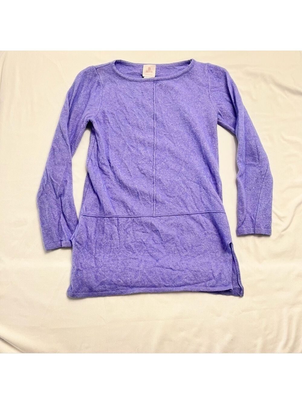 Wool and Cashmere Purple Long Sleeve Top